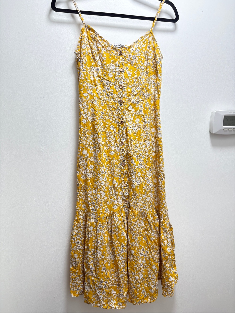 Mimi Chica Sunshine Floral Button-Front Slip Dress midi Cottagecore homesteading